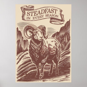 Bergsträdningsskuren Steadfast Nature Design Poster