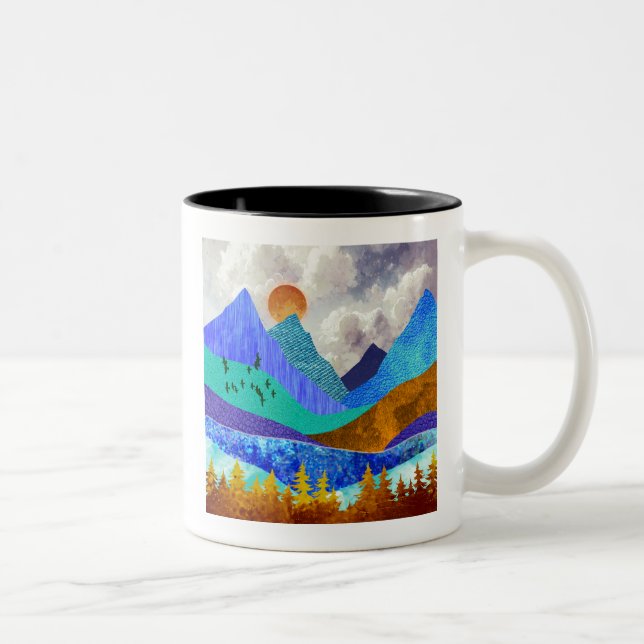 Bergsutsikt Två-Tonad Mugg (Höger)