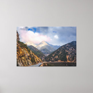 Bergsväg Foto Print | Naturskön Canyonutsikt Canvastryck