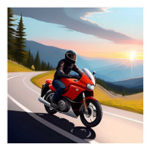 Bergsväg Motorcykel Scen För Förare