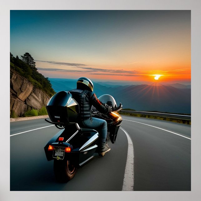Bergsvägsritt för motorcykelentusiaster poster (Framsidan)