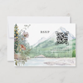 Bergsvildblomma | QR-kod för bröllopsbekräftelse OSA Kort