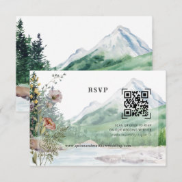 Bergsvildblomma | QR-kod för bröllopsbekräftelse OSA Kort