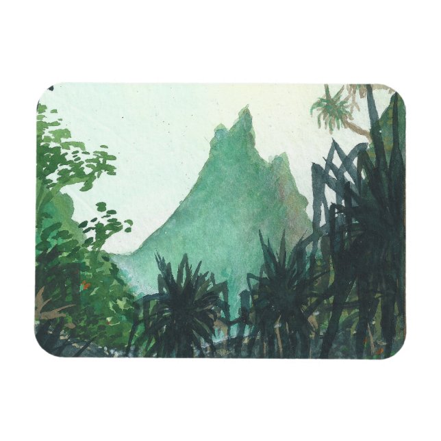 Bergsvy från Kee'e Beach Magnet (Horisontell)