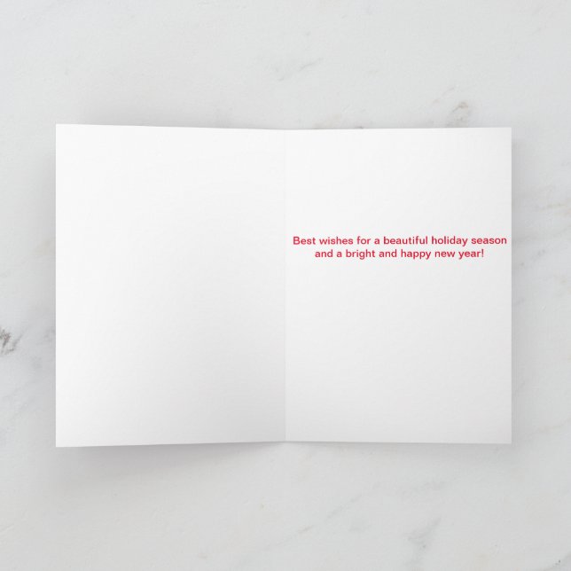 Bergsvy med julklapp i tomten kort (Inuti)