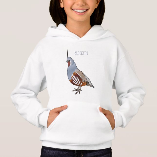 Bergvaktel fågel serieillustration  t shirt (Framsida)