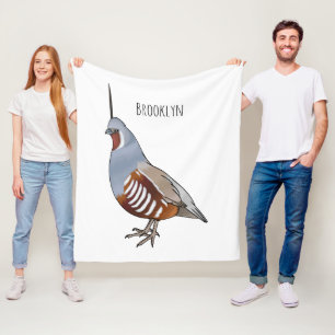 Bergvaktel fågel tecknad illustration fleecefilt