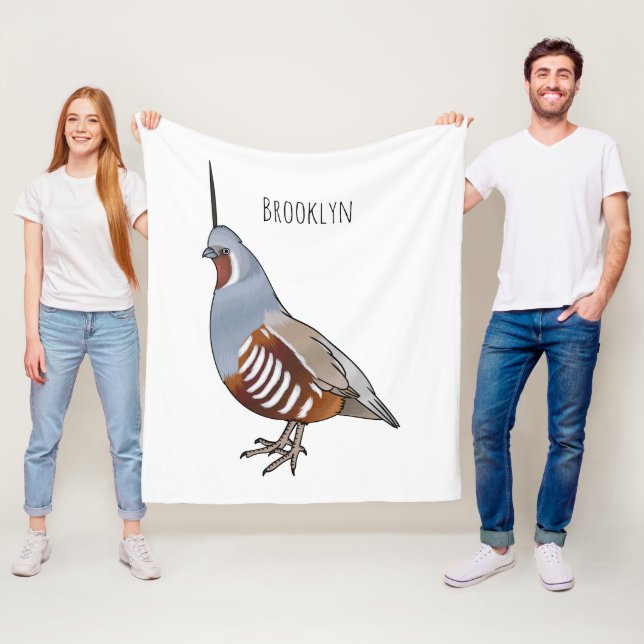 Bergvaktel fågel tecknad illustration fleecefilt (På plats)