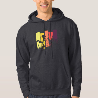 Bergvandring Retro Solnedgång Utomhusäventyr Hoodie