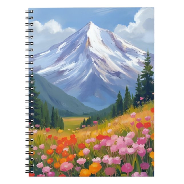 Bergvildblommor Akvarell Landskap Anteckningsbok (Framsidan)