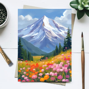 Bergvildblommor Akvarell Landskap Natur Vykort
