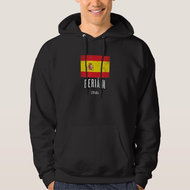 Beriin Spain Es Flagga City Bandera Ropa Hoodie (Framsida)