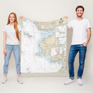 Bering Sea Östra Part Alaska Nautical Chart Fleecefilt