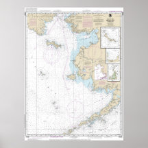 Bering Sea Östra Part Alaska Nautical Chart