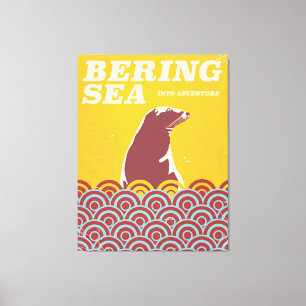 Bering Sea vintage stil 1970-talet äventyr poster Canvastryck