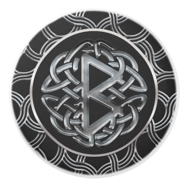 Berkana runa utföra i relief Mettallic Knopp (Framsidan)