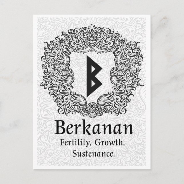Berkanan Run /Fertilitet / Vit Version Vykort (Framsida)