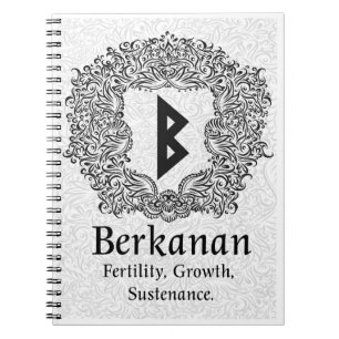 Berkanan Rune /Fertility / White Version Anteckningsbok