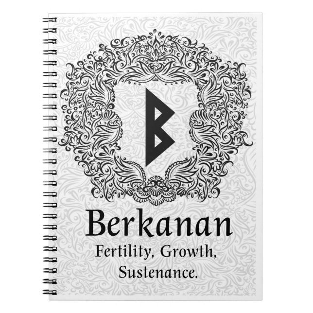 Berkanan Rune /Fertility / White Version Anteckningsbok (Framsidan)