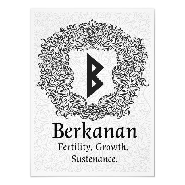Berkanan Rune /Fertility / White Version Fototryck (Framsidan)