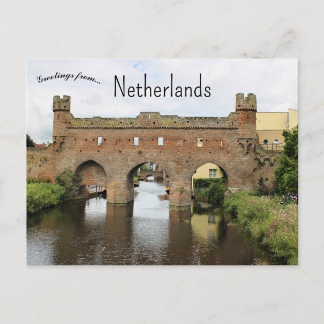 Berkel Gate Zutphen Nederländerna Vykort (Framsida)