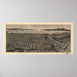 Berkeley California 1909 Panoramic Karta Poster