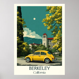 Berkeley California Art Print Retro Universitete Poster