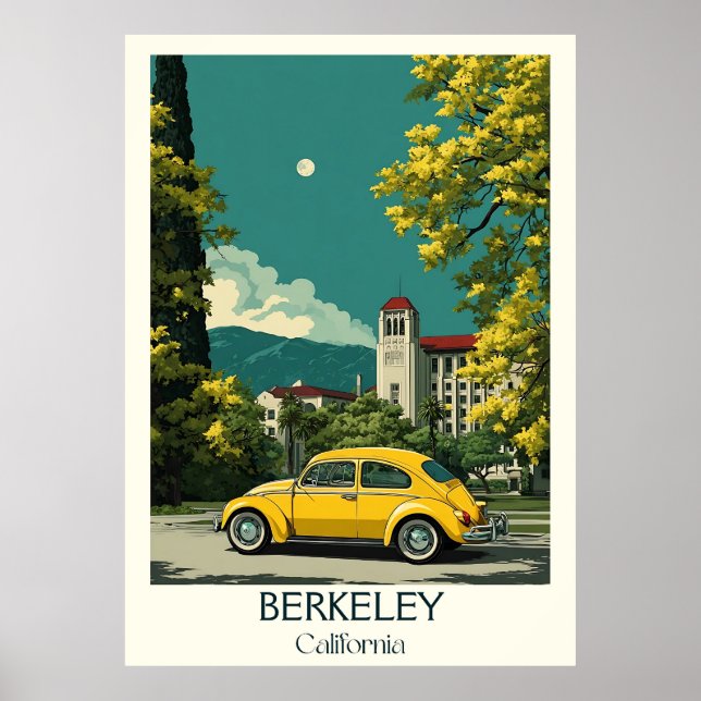 Berkeley California Art Print | Retro Universitete Poster (Framsidan)