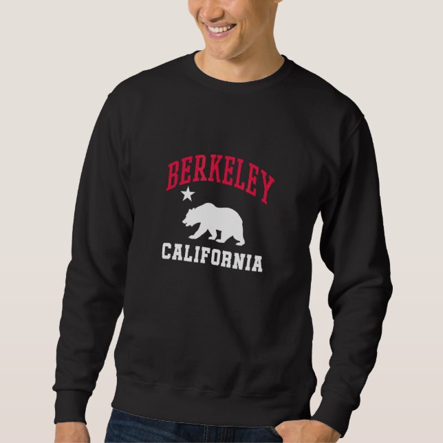 Berkeley California Bear Star Ca Statlig flagga Lång Ärmad Tröja (Framsida)