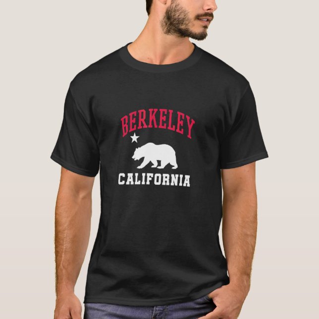 Berkeley California Bear Star Ca Statlig flagga T Shirt (Framsida)