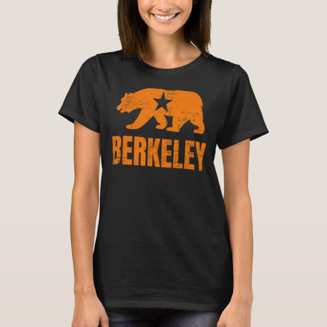 Berkeley California Republic Bear Distress Vinta T Shirt (Framsida)