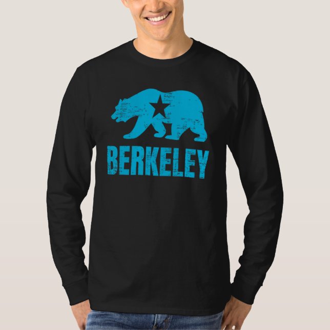 Berkeley California Republic Bear Distressed Vinta T Shirt (Framsida)