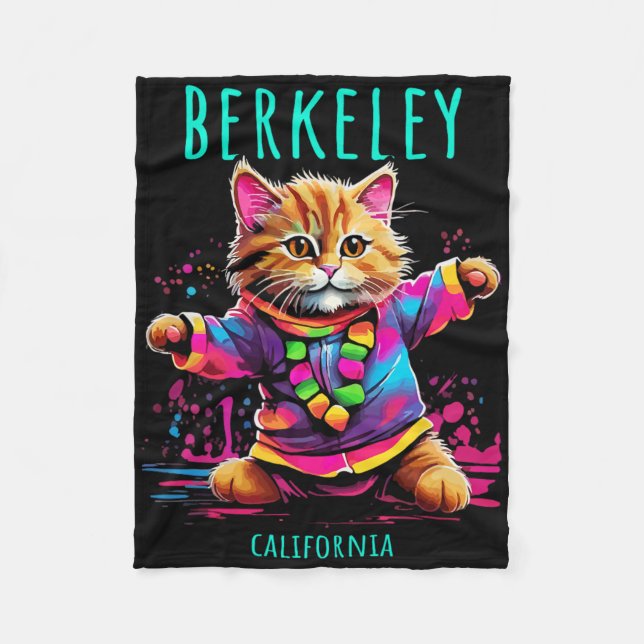 Berkeley California Usa Roligt Cute Colorful Danci Fleecefilt (Framsidan)
