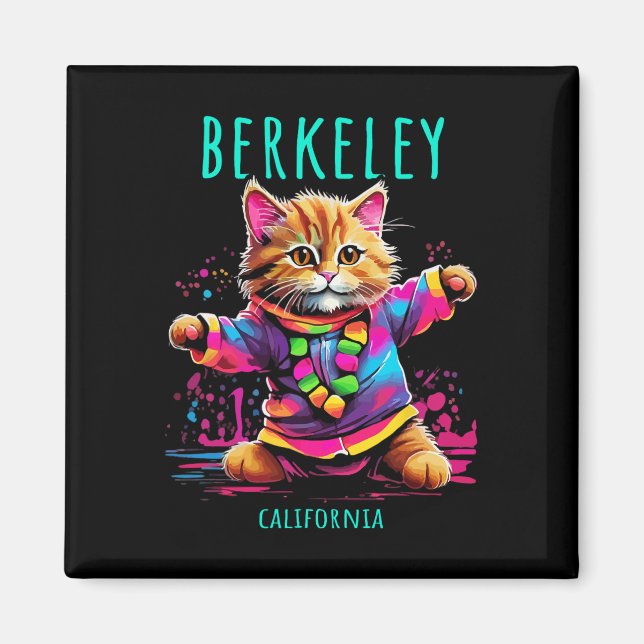 Berkeley California Usa Roligt Cute Colorful Danci Magnet (Framsidan)