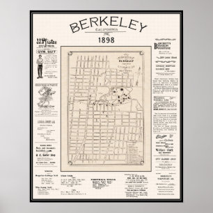 Berkeley Karta 1898 Poster