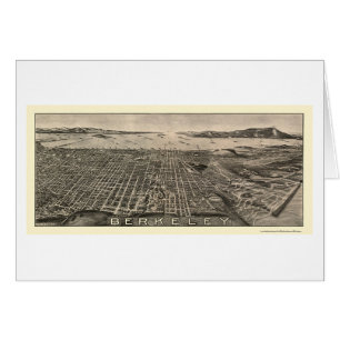 Berkeley panorama- karta för CA - 1909 Hälsningskort