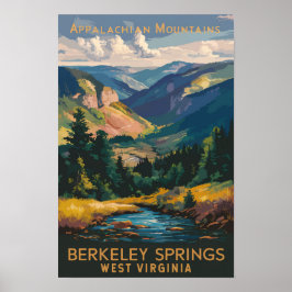 Berkeley Springs Illustration Resa Konst Vintage Poster