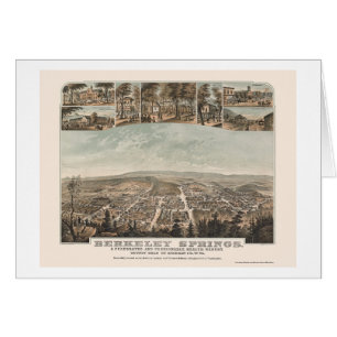 Berkeley Springs panorama- karta för WV - 1889 Hälsningskort