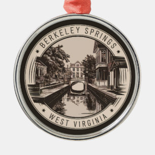 Berkeley Vår Väster Virginia Illustration Badge Julgransprydnad Metall