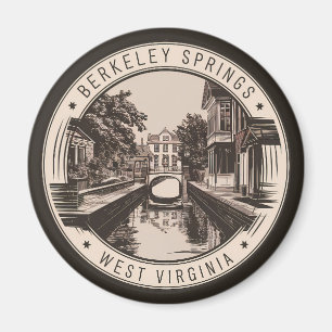 Berkeley Vår Väster Virginia Illustration Badge Magnet