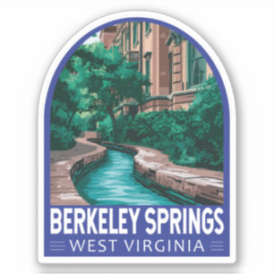 Berkeley Vår Väster Virginia Illustration Travel Klistermärken