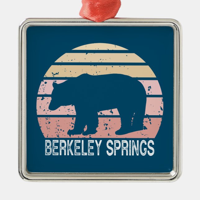Berkeley Vår Väster Virginia Retro Bear Julgransprydnad Metall (Framsidan)