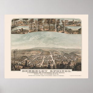Berkeley Vår, WV Panoramic Karta - 1889 Poster