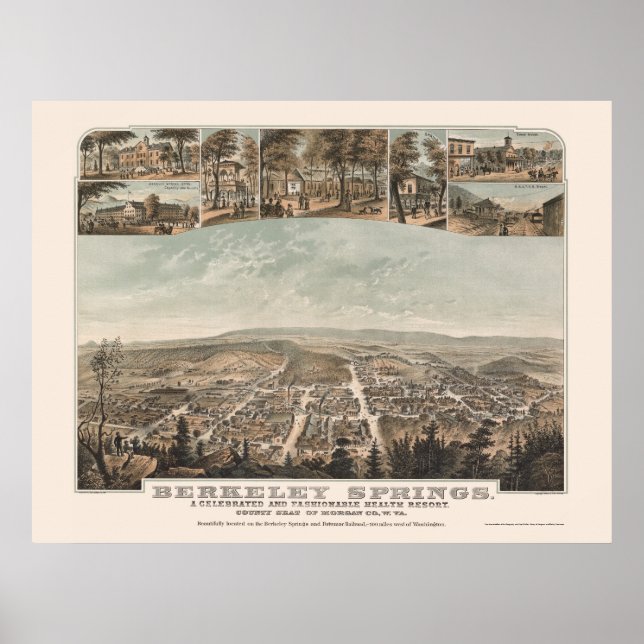 Berkeley Vår, WV Panoramic Karta - 1889 Poster (Framsidan)