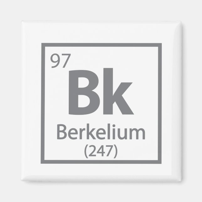 Berkelium - Berkeley Science Periodic Bord Magnet (Framsidan)