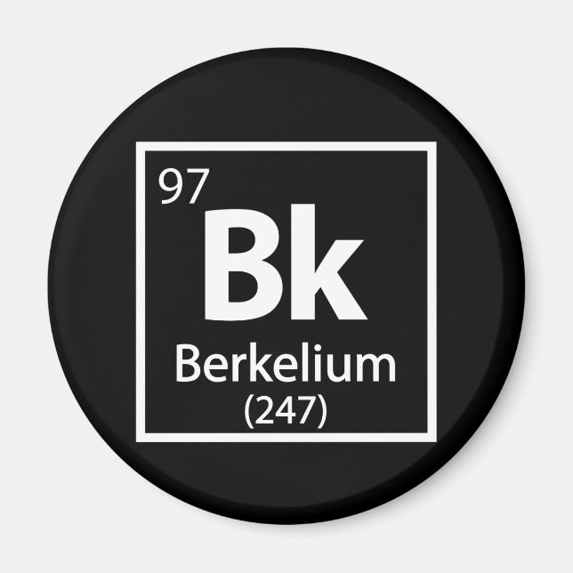 Berkelium - Berkeley Science Periodic Bord Magnet (Framsidan)