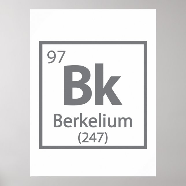 Berkelium - Berkeley Science Periodic Table Poster (Framsidan)
