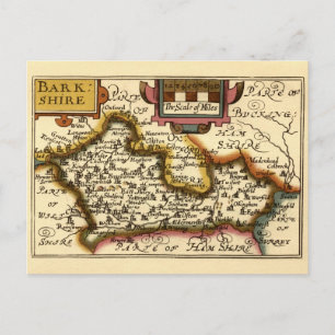 Berkshire Berkshire County England Antik Karta Vykort
