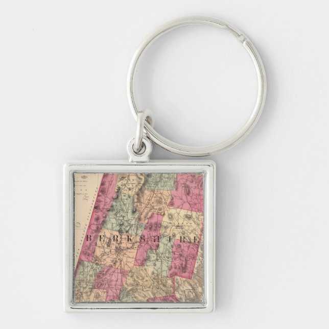 Berkshire Fyrkantig Silverfärgad Nyckelring (Framsidan)