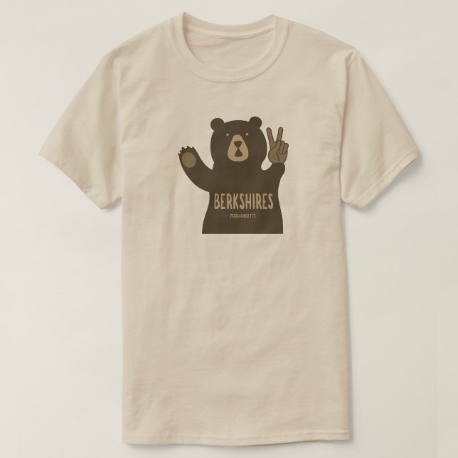 Berkshires Massachusetts Peace Bear T Shirt (Design framsida)